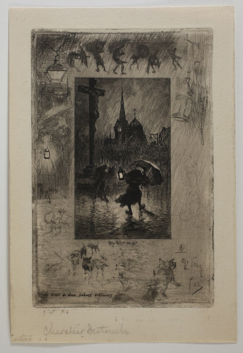 Félix BUHOT : Illustrations pour Le Chevalier Destouches de Barbey d’Aurevilly - 1878 Planche 1